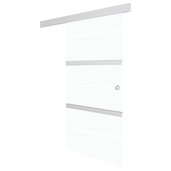 vidaXL skydedør med stop sikkerhedsglas og aluminium 90x205 cm