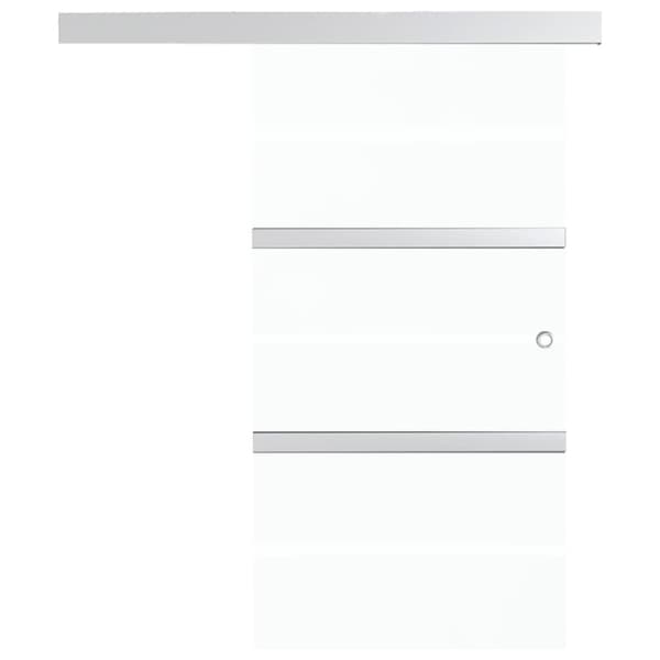 vidaXL skydedør 90x205 cm hærdet glas og aluminium sølvfarvet