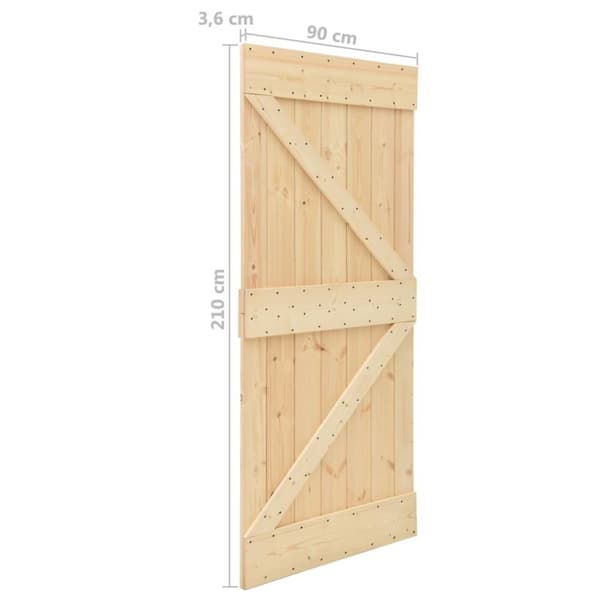vidaXL Dörr 90x210 cm massiv furu