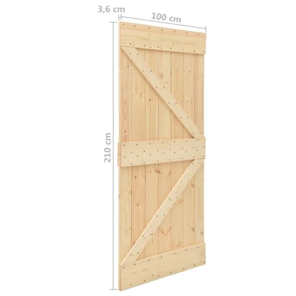 vidaXL Dörr 100x210 cm massiv furu