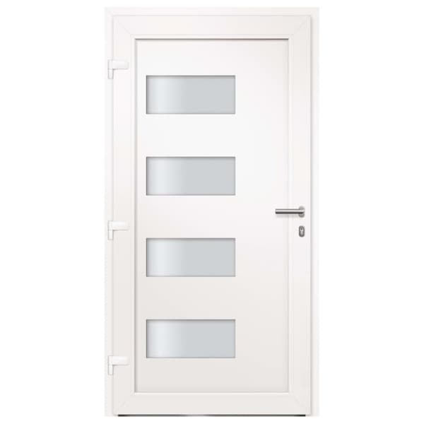 vidaXL hoveddør 100x210 cm aluminium og PVC antracitgrå