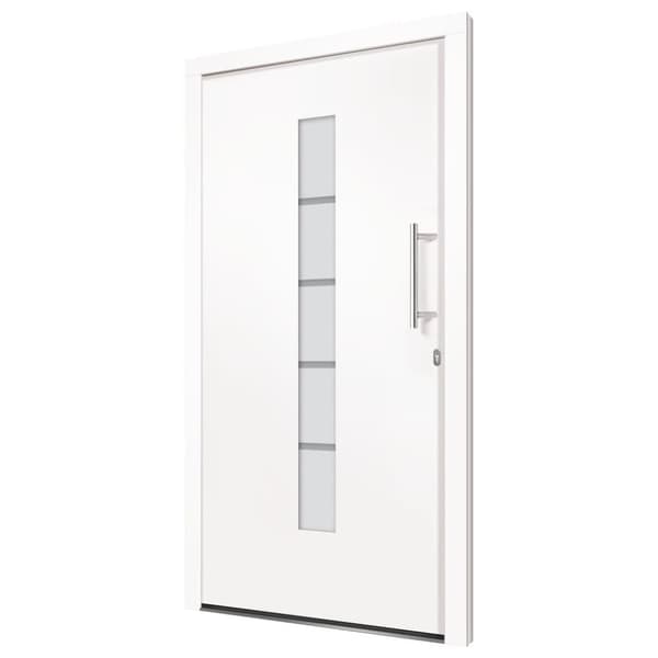 vidaXL hoveddør 110x210 cm aluminium og PVC hvid