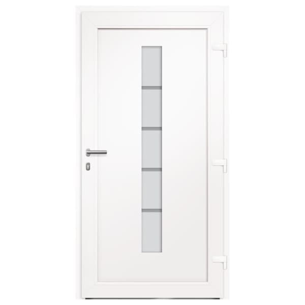 vidaXL hoveddør 110x210 cm aluminium og PVC hvid