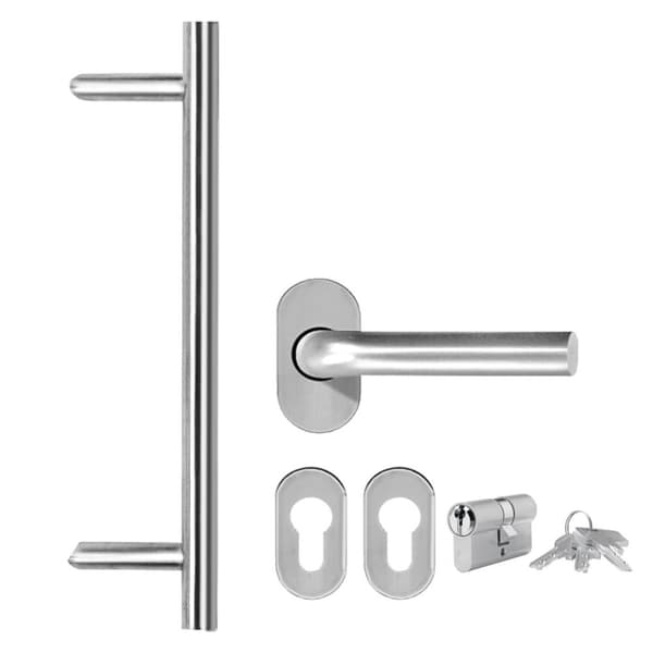 vidaXL hoveddør 110x210 cm aluminium og PVC hvid