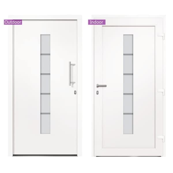 vidaXL hoveddør 110x210 cm aluminium og PVC hvid