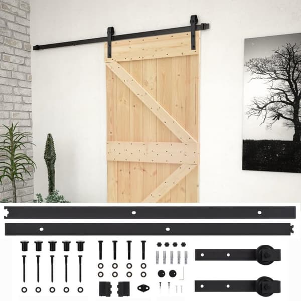 vidaXL skydedør med monteringssæt 80x210 cm massivt fyrretræ