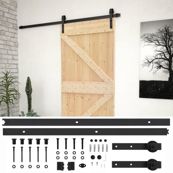 vidaXL skydedør med monteringssæt 100x210 cm massivt fyrretræ