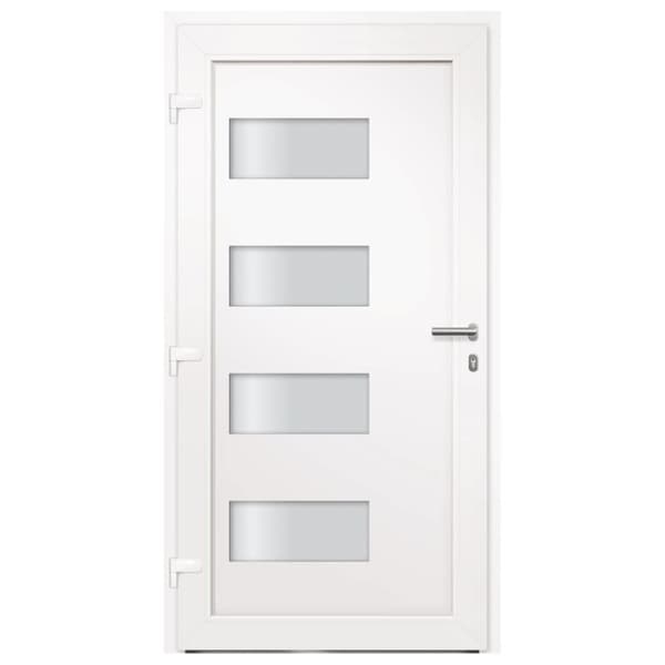 vidaXL Ytterdörr aluminium och PVC vit 100x200 cm