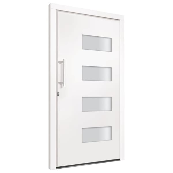 vidaXL hoveddør 110x210 cm aluminium og PVC hvid