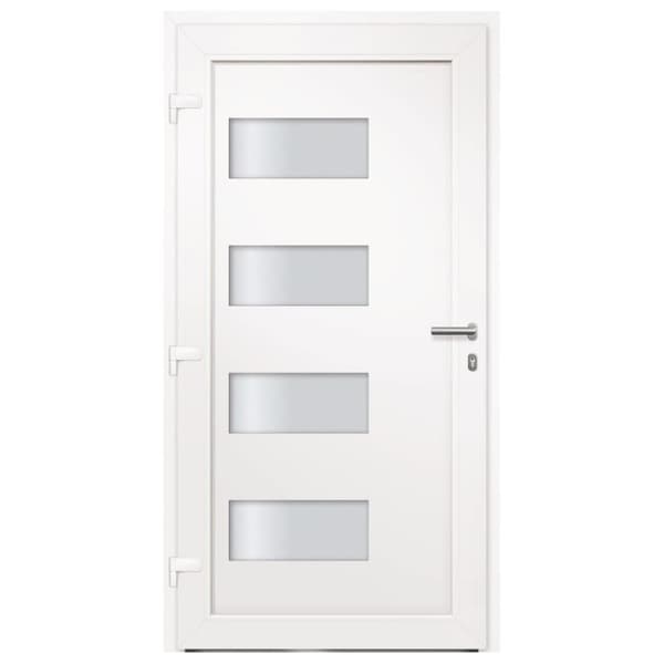 vidaXL hoveddør 110x210 cm aluminium og PVC hvid