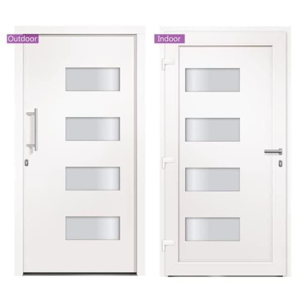 vidaXL hoveddør 110x210 cm aluminium og PVC hvid