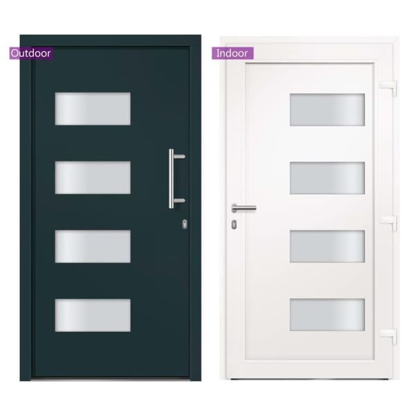 vidaXL hoveddør 110x210 cm aluminium og PVC antracitgrå