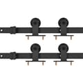 Miniatyrbillede 1 af 7: vidaXL skinnesæt til skydedøre 2 stk. 200 cm stål sort