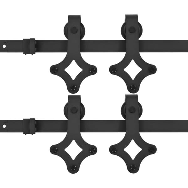 vidaXL skinnesæt til skydedøre 2 stk. 200 cm stål sort