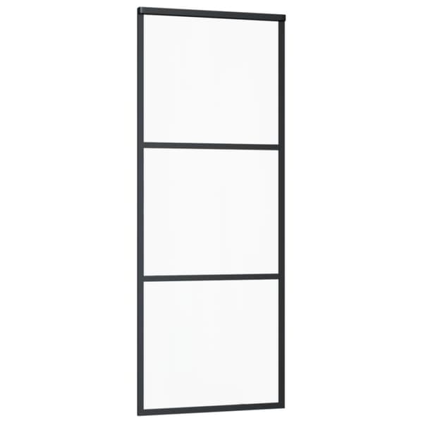 vidaXL Skjutdörr med beslagset ESG glas och aluminium 76x205 cm