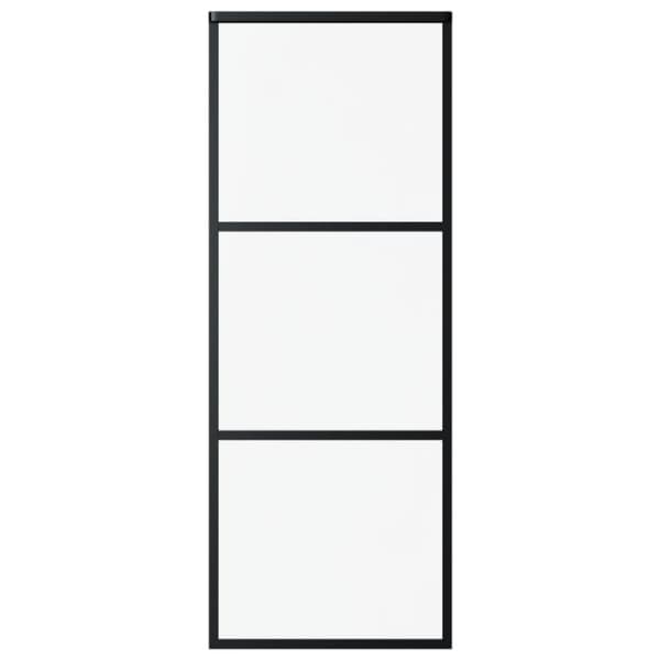 vidaXL Skjutdörr med beslagset ESG glas och aluminium 76x205 cm