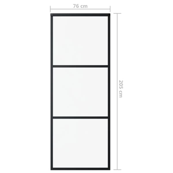 vidaXL Skjutdörr med beslagset ESG glas och aluminium 76x205 cm