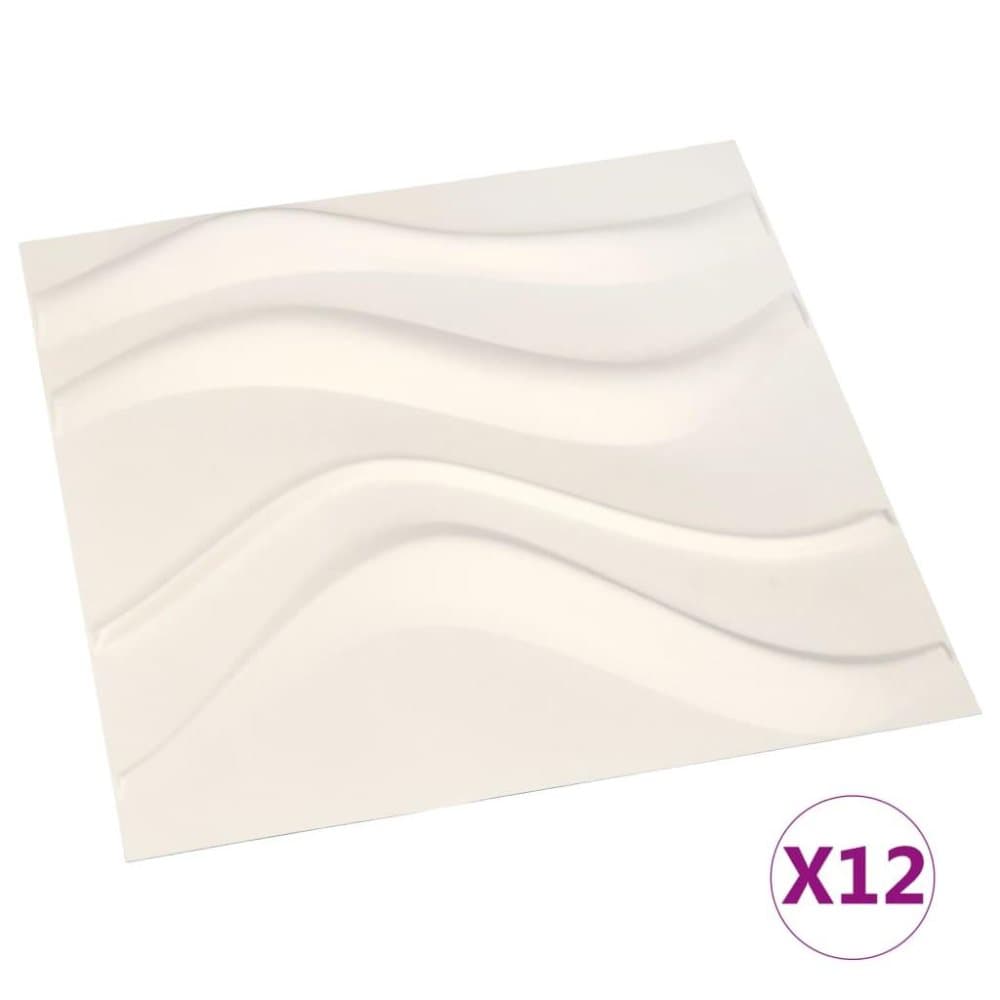 vidaXL Väggpaneler 3D 12 st 0,5x0,5 m 3 m²