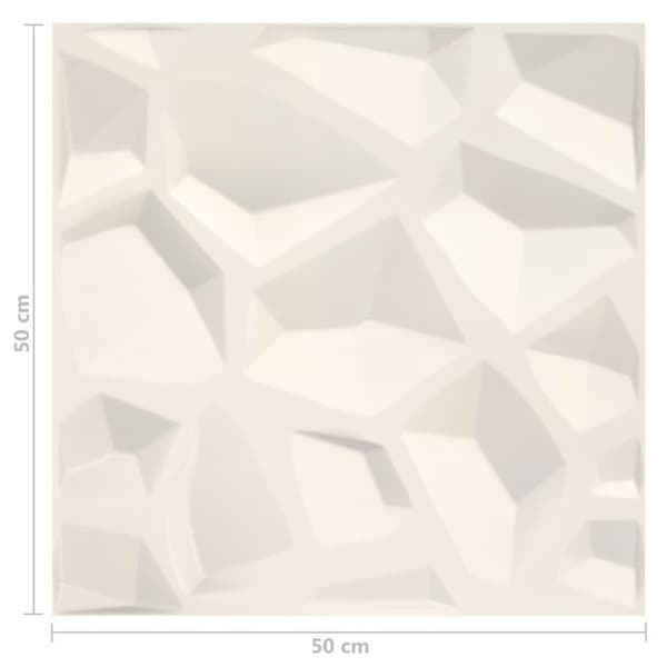 vidaXL vægpaneler 12 stk. 3D 0,5x0,5 m 3 m²