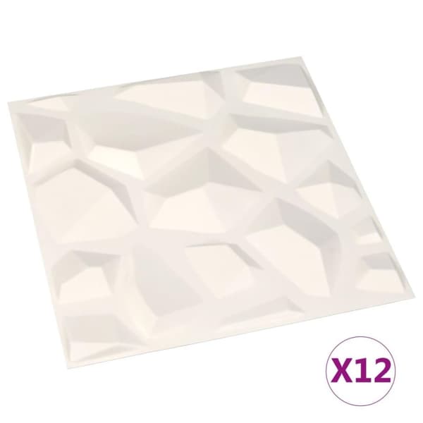 vidaXL Seinäpaneelit 12 kpl kolmiulotteinen 0,5x0,5 m 3 m²