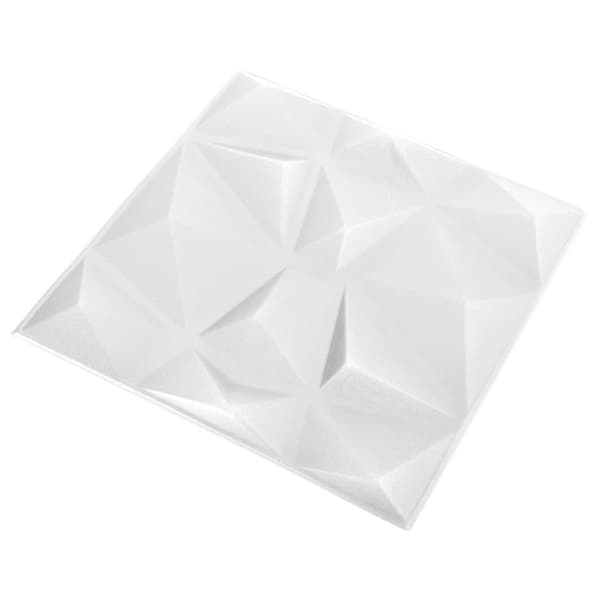 vidaXL 3D-vægpaneler 48 stk. 50x50 cm 12 m² diamant hvid