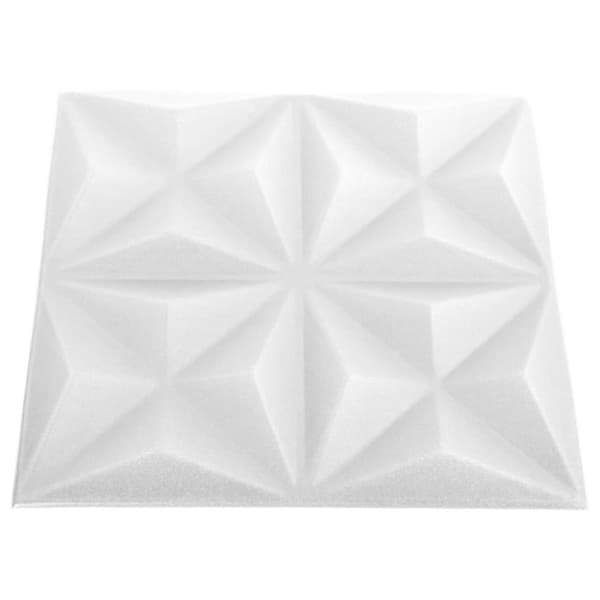 vidaXL 3D-veggpaneler 48 stk 50x50 cm origami hvit 12 m²