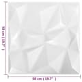 Miniatyrbild 6 av 8: vidaXL 3D Väggpaneler 24 st 50x50 cm diamant vit 6 m²