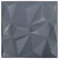 Miniatyrbilde 5 av 8: vidaXL 3D-veggpaneler 24 stk 50x50 cm diamant grå 6 m²
