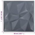 Miniatyrbilde 6 av 8: vidaXL 3D-veggpaneler 24 stk 50x50 cm diamant grå 6 m²
