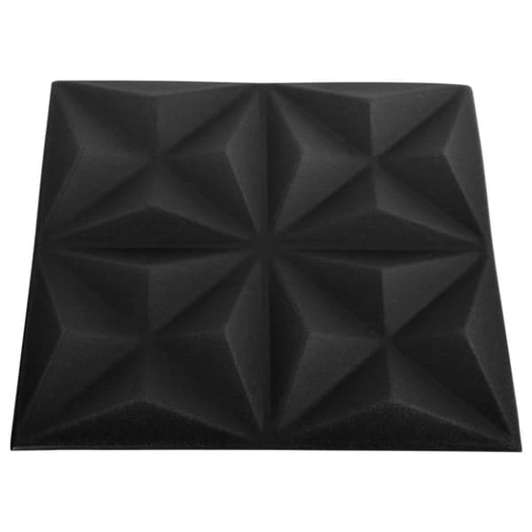 vidaXL 3D-vægpaneler 12 stk. 50x50 cm 3 m² origami sort