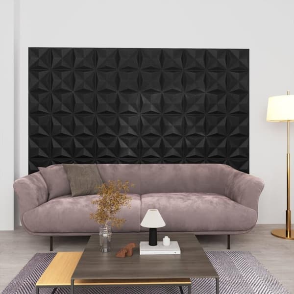vidaXL 3D-vægpaneler 12 stk. 50x50 cm 3 m² origami sort