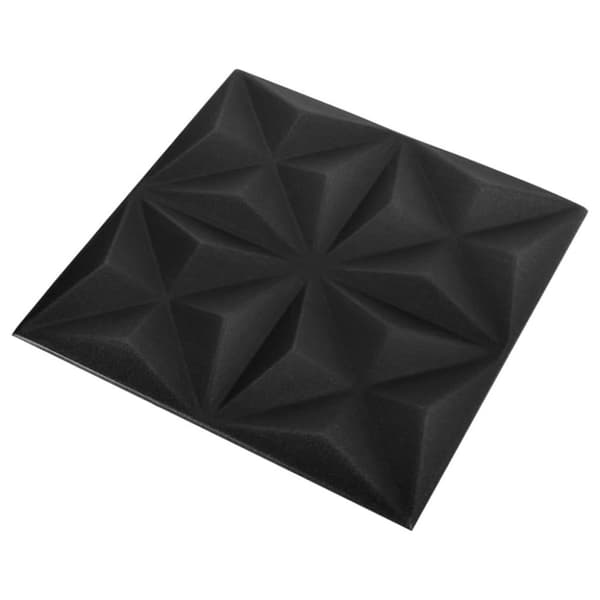 vidaXL 3D-vægpaneler 12 stk. 50x50 cm 3 m² origami sort