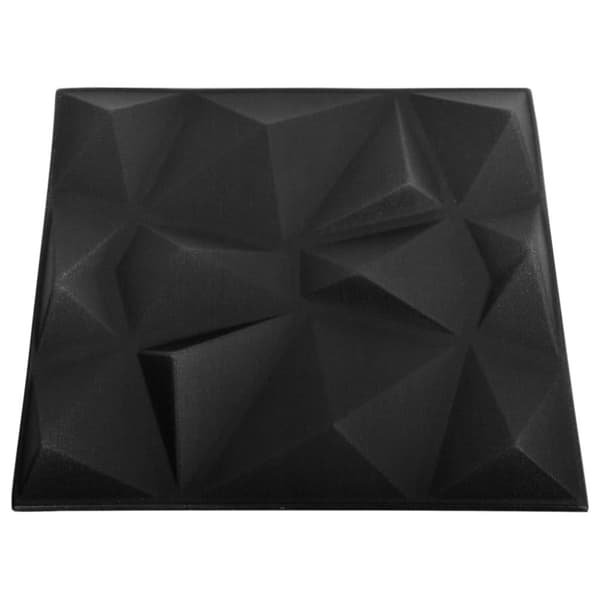 vidaXL 3D-vægpaneler 12 stk. 50x50 cm 3 m² diamant sort