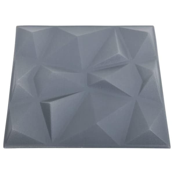 vidaXL 3D-vægpaneler 12 stk. 50x50 cm 3 m² diamant grå