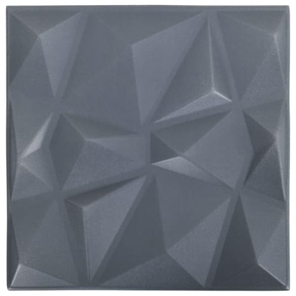 vidaXL 3D-vægpaneler 12 stk. 50x50 cm 3 m² diamant grå