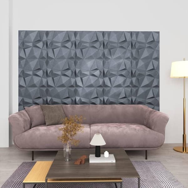 vidaXL 3D-vægpaneler 12 stk. 50x50 cm 3 m² diamant grå