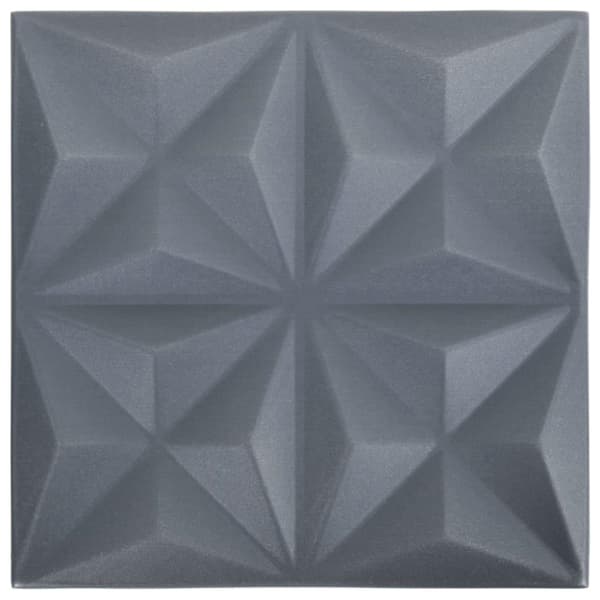 vidaXL 3D-vægpaneler 12 stk. 50x50 cm 3 m² origami grå