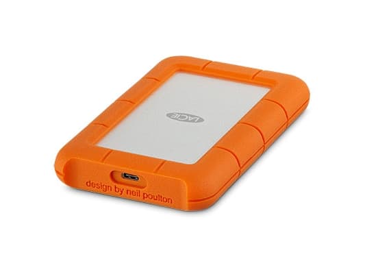 LaCie Rugged USB-C - Hårddisk - 2 TB - extern (bärbar) - USB 3.1 Gen 1 (USB-C stikforbindelse) - orange