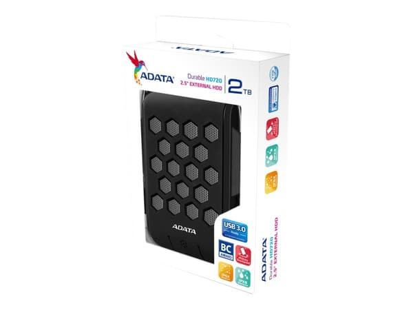 ADATA HD720 - Harddisk - 2 TB - ekstern (bærbar) - USB 3.0 - svart