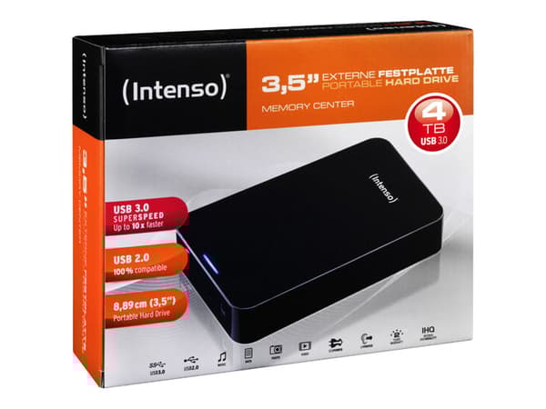 Intenso Memory Center - Hårddisk - 4 TB - extern (stationär) - 3,5" - USB 3.0 - 5400 rpm - buffert: 32 MB - sortering