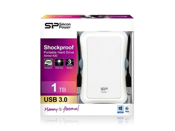 Silicon Power Armor A30 ekstern harddisk 1000 GB Hvit