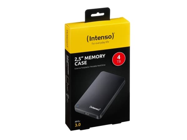Intenso Memory Case - Harddisk - 4 TB - ekstern (bærbar) - 2.5" - USB 3.0 - 5400 rpm - buffer: 8 MB - svart