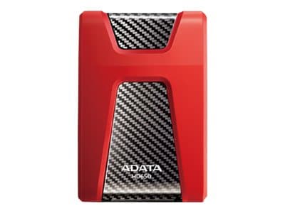 ADATA DashDrive Durable HD650 - Harddisk - 1 TB - ekstern (bærbar) - 2.5" - USB 3.0 - rød