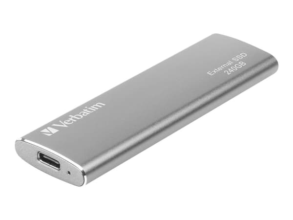 Verbatim Vx500 - SSD - 240 GB - ekstern (bærbar) - USB 3.1 Gen 2 (USB-C kontakt) - romgrå