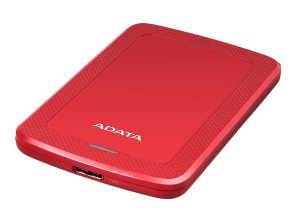 ADATA HV300 - Harddisk - 2 TB - ekstern (bærbar) - USB 3.1 - 256-bit AES - rød