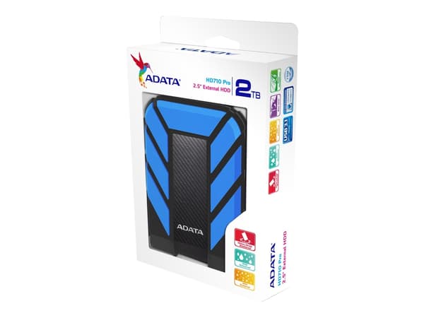 ADATA HD710 Pro - Hårddisk - 2 TB - extern (bärbar) - USB 3.1 - blå