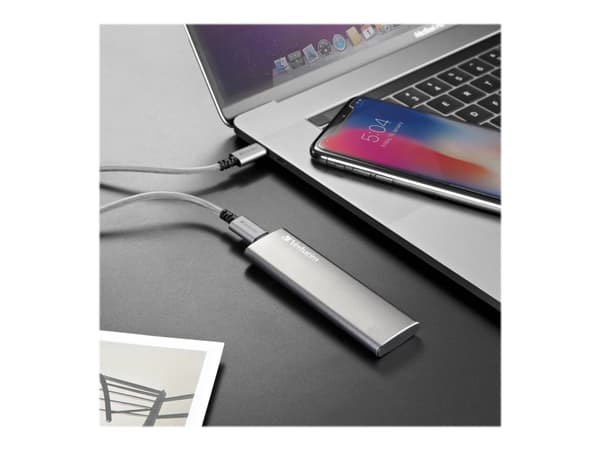 Verbatim Vx500 - SSD - 120 GB - ekstern (bærbar) - USB 3.1 Gen 2 (USB-C kontakt) - romgrå