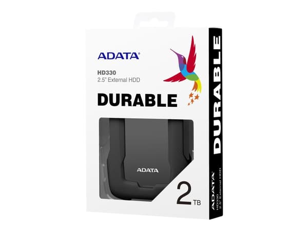 ADATA HD330 - Hårddisk - 2 TB - extern (bärbar) - USB 3.1 - 256-bitars AES - sortering