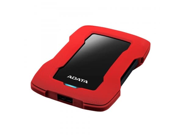 ADATA HD330 - Harddisk - 1 TB - ekstern (bærbar) - USB 3.1 - 256-bit AES - rød