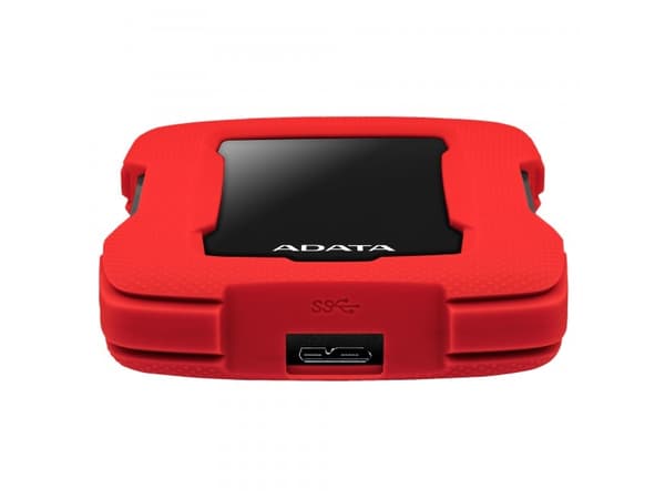 ADATA HD330 - Harddisk - 1 TB - ekstern (bærbar) - USB 3.1 - 256-bit AES - rød